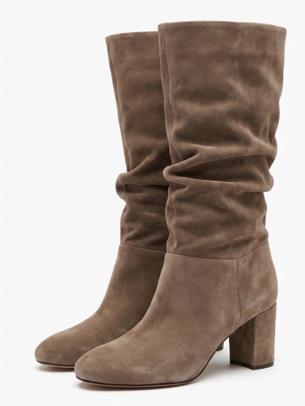 Via Spiga Taupe Suede Slouch Boots - Size 39
